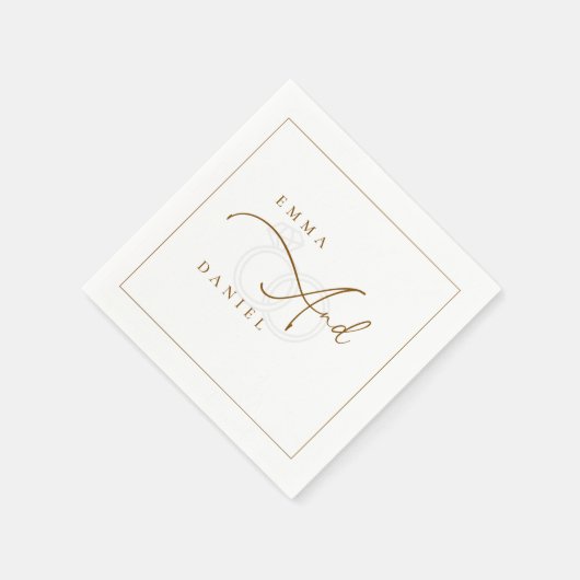 Custom Minimalistisch Monogram Wedding Napkins Serviette (Ecke)