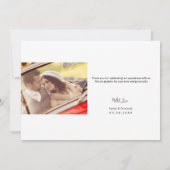 Custom Minimalistisch Script Wedding Fotos Dankeskarte (Rückseite)