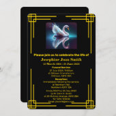 Custom Minimalistisch Swan Reflection Art Deco Bee Einladung (Vorne/Hinten)