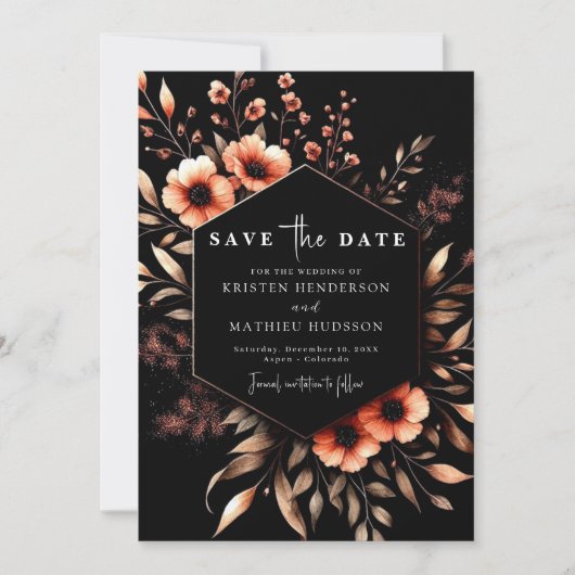 Custom Minimalistisch Terracotta Wedding Save The Date (Vorderseite)