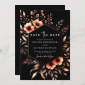 Custom Minimalistisch Terracotta Wedding Save The Date (Vorne/Hinten)