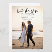 Custom Minimalistisch Wedding Foto Save the Date Einladung (Vorne/Hinten)