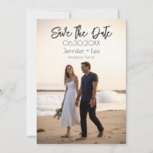 Custom Minimalistisch Wedding Foto Save the Date