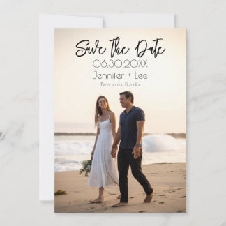 Custom Minimalistisch Wedding Foto Save the Date Einladung