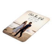 Custom Minimalistisch Wedding Foto Save the Date Magnet (Linke Seite)