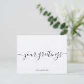 Custom Minimalistisch White Universell Greetings Postkarte (Stehend Vorderseite)