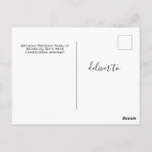 Custom Minimalistisch White Universell Greetings Postkarte (Rückseite)
