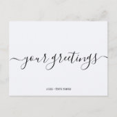 Custom Minimalistisch White Universell Greetings Postkarte (Vorderseite)
