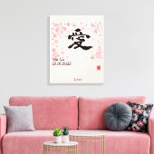 Custom Minimalistisch Zen japanische Kalligraphie  Leinwanddruck (Insitu (Wohnzimmer))