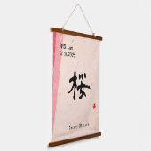 Custom Minimalistisch Zen Japanisches Kanji Callig Wandteppich Mit Holzrahmen (Gewinkelt)