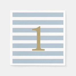 Custom Minimalstreifen Baby Boy Geburtstag Napkins Serviette