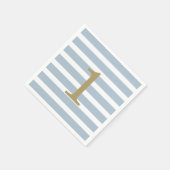 Custom Minimalstreifen Baby Boy Geburtstag Napkins Serviette (Ecke)