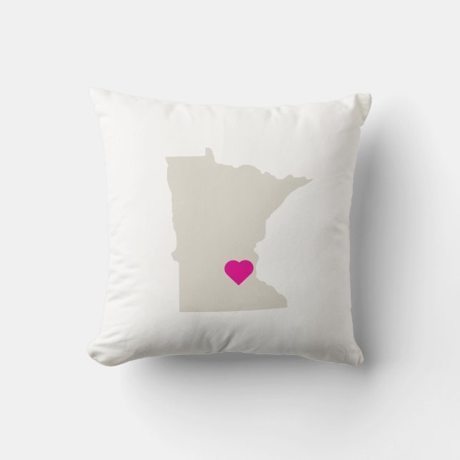 Custom Minnesota Staat Liebe Reversible Pillow Kissen (Vorderseite)