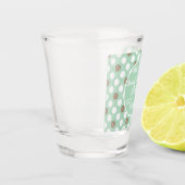 Custom Mint and Gold Polka-Dotted Wedding Schnapsglas (Links)