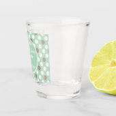 Custom Mint and Gold Polka-Dotted Wedding Schnapsglas (Rechts)
