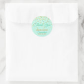 Custom Mint Gold Confetti WEDI Vielen Dank Runder Aufkleber (Tasche)