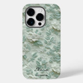 Custom Mint Green bestickt floral iPhone Case (Rückseite)