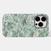 Custom Mint Green bestickt floral iPhone Case (Rückseite (Horizontal))