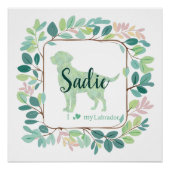 Custom Mint Labrador Retriever Silhouette Poster (Vorderseite)