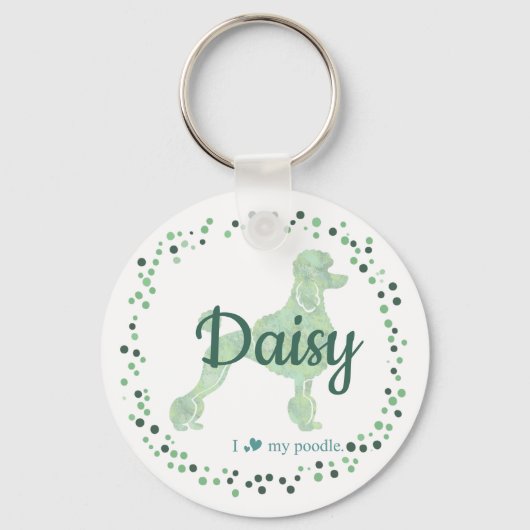 Custom mint poodle keychain Photo Personalized Schlüsselanhänger (Vorderseite)