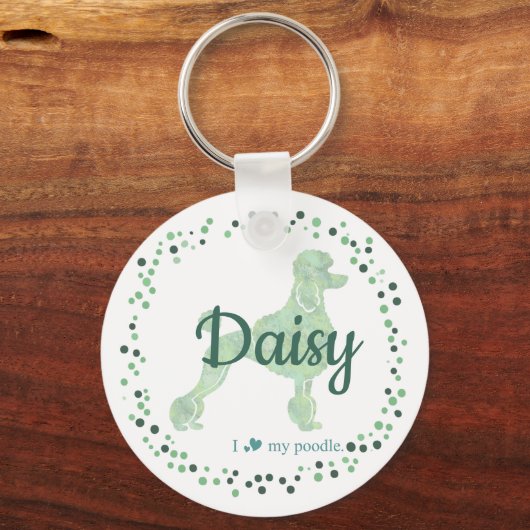Custom mint poodle keychain Photo Personalized Schlüsselanhänger (Vorderseite)
