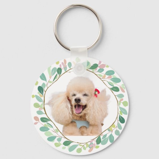 Custom mint poodle keychain Photo Personalized Schlüsselanhänger (Rückseite)
