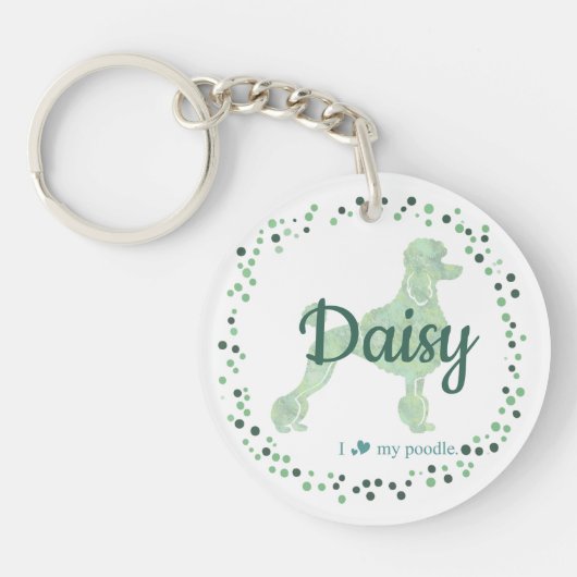 Custom mint poodle keychain Photo Personalized Schlüsselanhänger (Vorderseite)