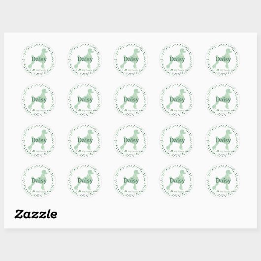 Custom mint poodle sticker - Personalized Gift  (Blatt)