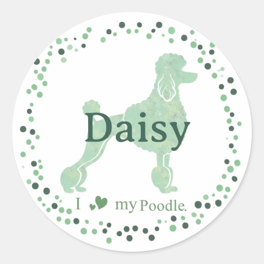 Custom mint poodle sticker - Personalized Gift  (Vorderseite)