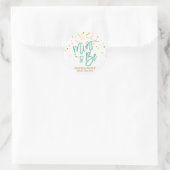 Custom Mint to be Mint Gold Confetti Wedding Runder Aufkleber (Tasche)
