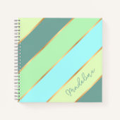 Custom Minze Green Aquamarin Türkis Blue Gold Stre Notizblock (Vorderseite)