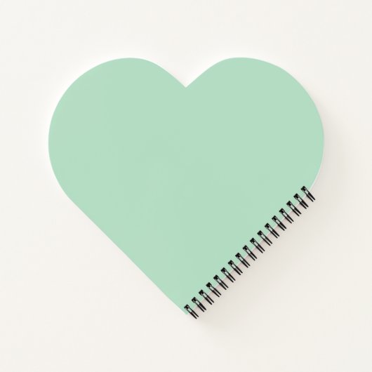 Custom Minze Green Heart Notebook Notizblock (Rückseite)
