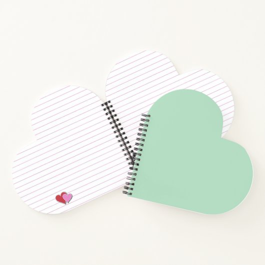 Custom Minze Green Heart Notebook Notizblock (Innenseite)