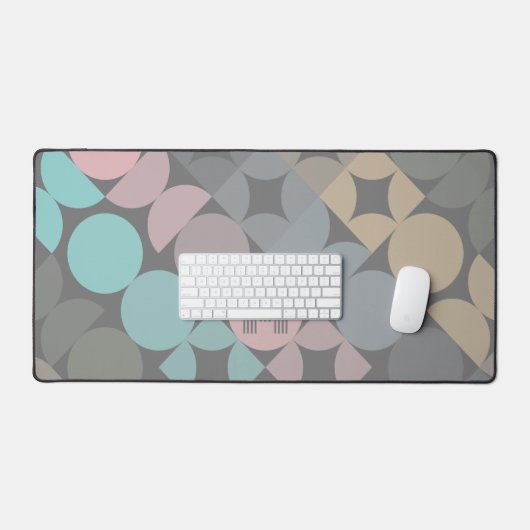 Custom Minze Green Pastel Pink Beige Art Patter Schreibtischunterlage (Tastatur & Maus)