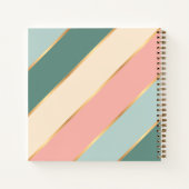 Custom Minze Green Soft Blush Pink Gold Art Streif Notizblock (Rückseite)