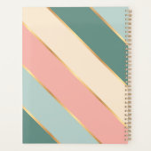 Custom Minze Green Soft Blush Pink Gold Art Streif Planer (Rückseite)