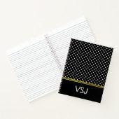 Custom Mit Monogramm Black and White Polka Dot Notizblock (Innenseite)