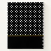 Custom Mit Monogramm Black and White Polka Dot Notizblock (Rückseite)