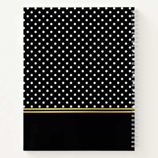 Custom Mit Monogramm Black and White Polka Dot Notizblock (Rückseite)