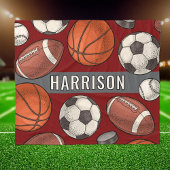 Custom Mit Monogramm Deep Red Sports Fleecedecke