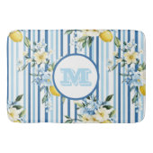 Custom Mit Monogramm Floral Lemon Bath Mat Badematte (Vorderseite)