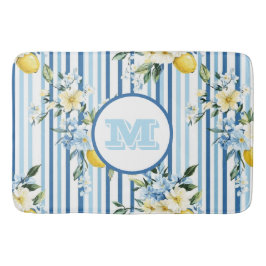 Custom Mit Monogramm Floral Lemon Bath Mat Badematte
