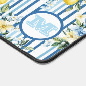 Custom Mit Monogramm Floral Lemon Desk Mat Schreibtischunterlage (Ecke)