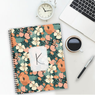 Custom Mit Monogramm Floral Notizblock