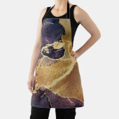 Custom Mit Monogramm Gold Lila Abstrakte Kunst Schürze (InSitu)