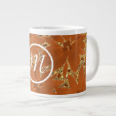 Custom Mit Monogramm Gold Sparkle Jumbo-Tasse (Vorderseite Rechts)