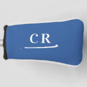 Custom Mit Monogramm Golfer Modern Royal Blue Golf Headcover (Vorderseite)