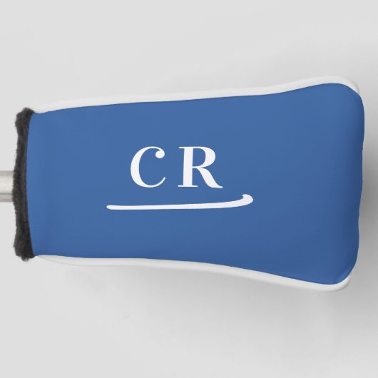 Custom Mit Monogramm Golfer Modern Royal Blue Golf Headcover (Vorderseite)