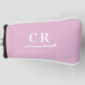 Custom Mit Monogramm Golfer Modernes Rosa Elegante Golf Headcover (Vorderseite)