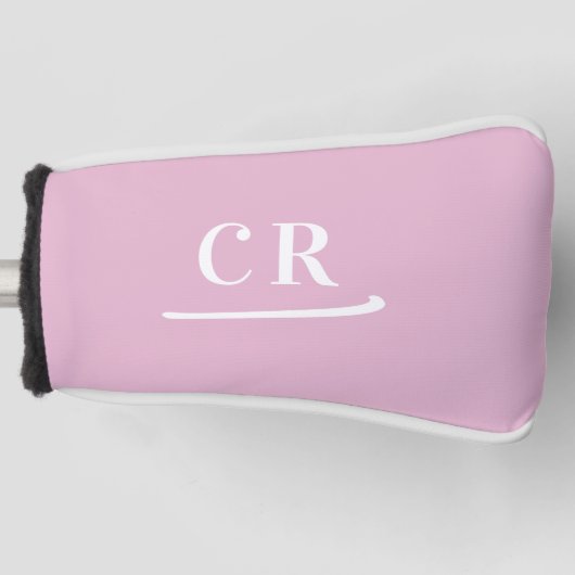 Custom Mit Monogramm Golfer Modernes Rosa Elegante Golf Headcover (Vorderseite)